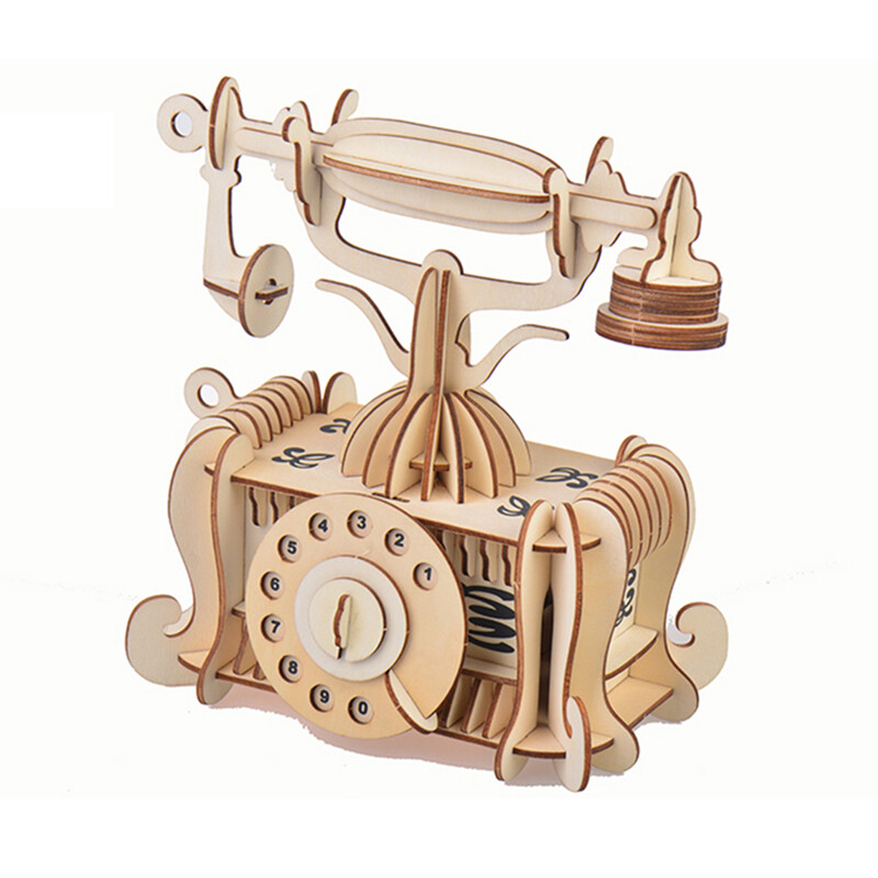 DIY 3D Wooden Puzzle- Old-Fashioned Phone