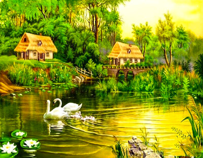 Diamond Painting- Swan Lake