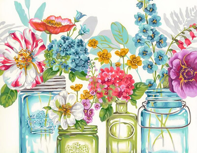 Diamond Painting- Flowers in the Jar Diamond Painting- Flowers in the Jar
