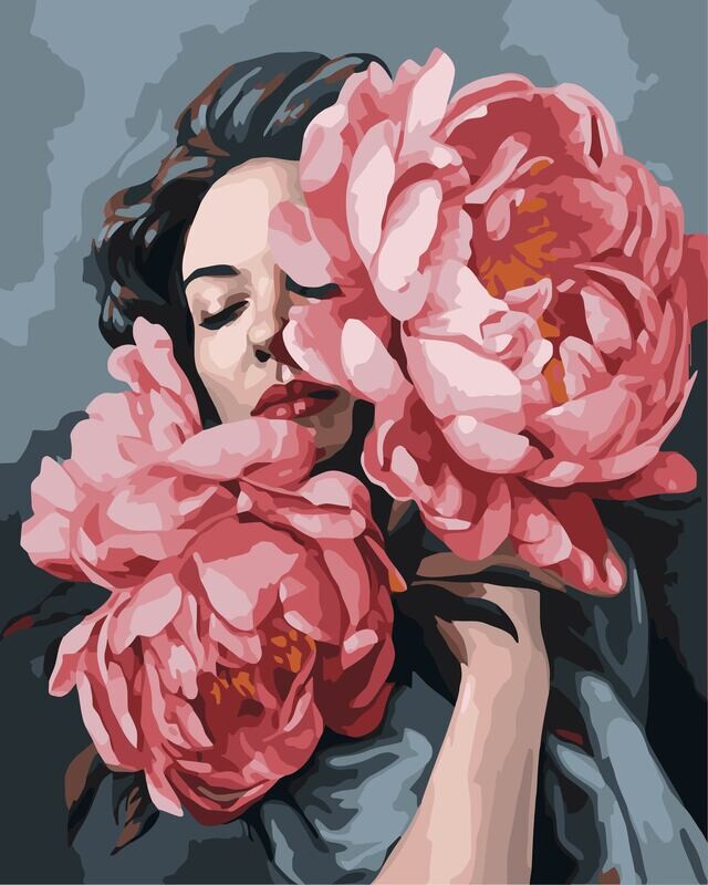 Woman With Peonies