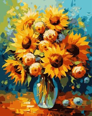Sunflowers and Roses