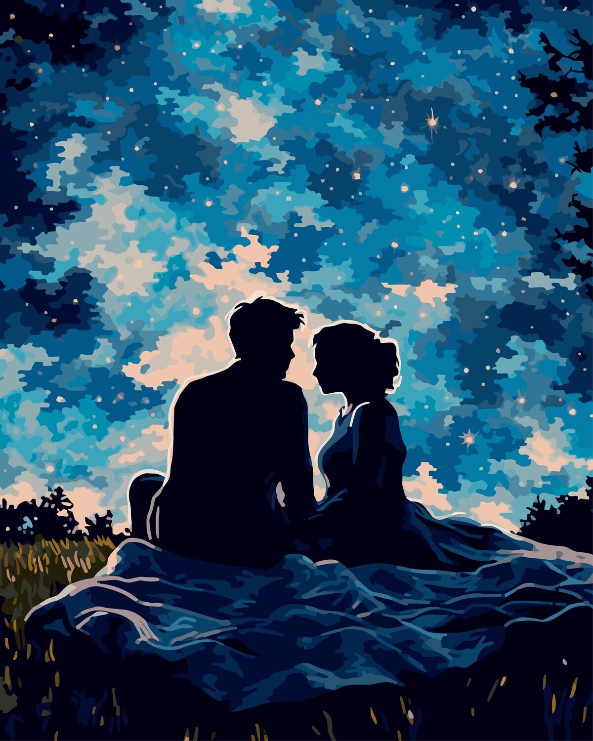 Couple in Silhouette Couple in Silhouette