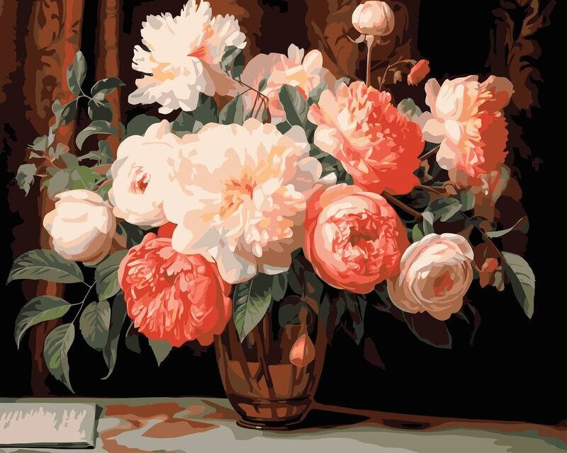 Roses in Glass Vase