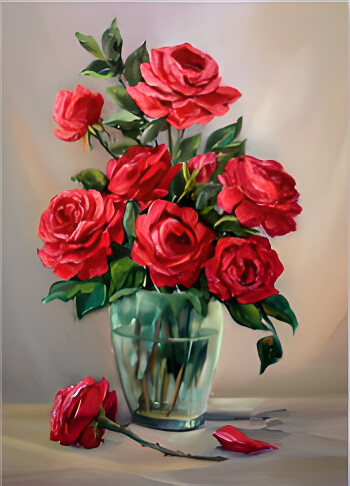 Vase of Red Roses