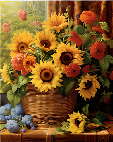 Basket of Sunflowers