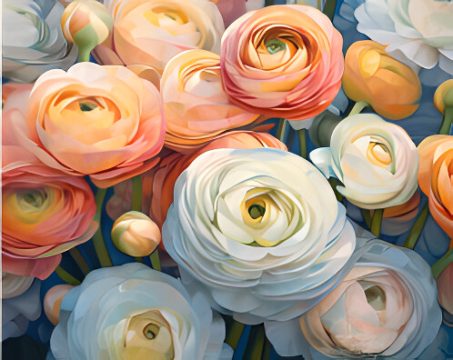Ranunculus Flowers Closeup