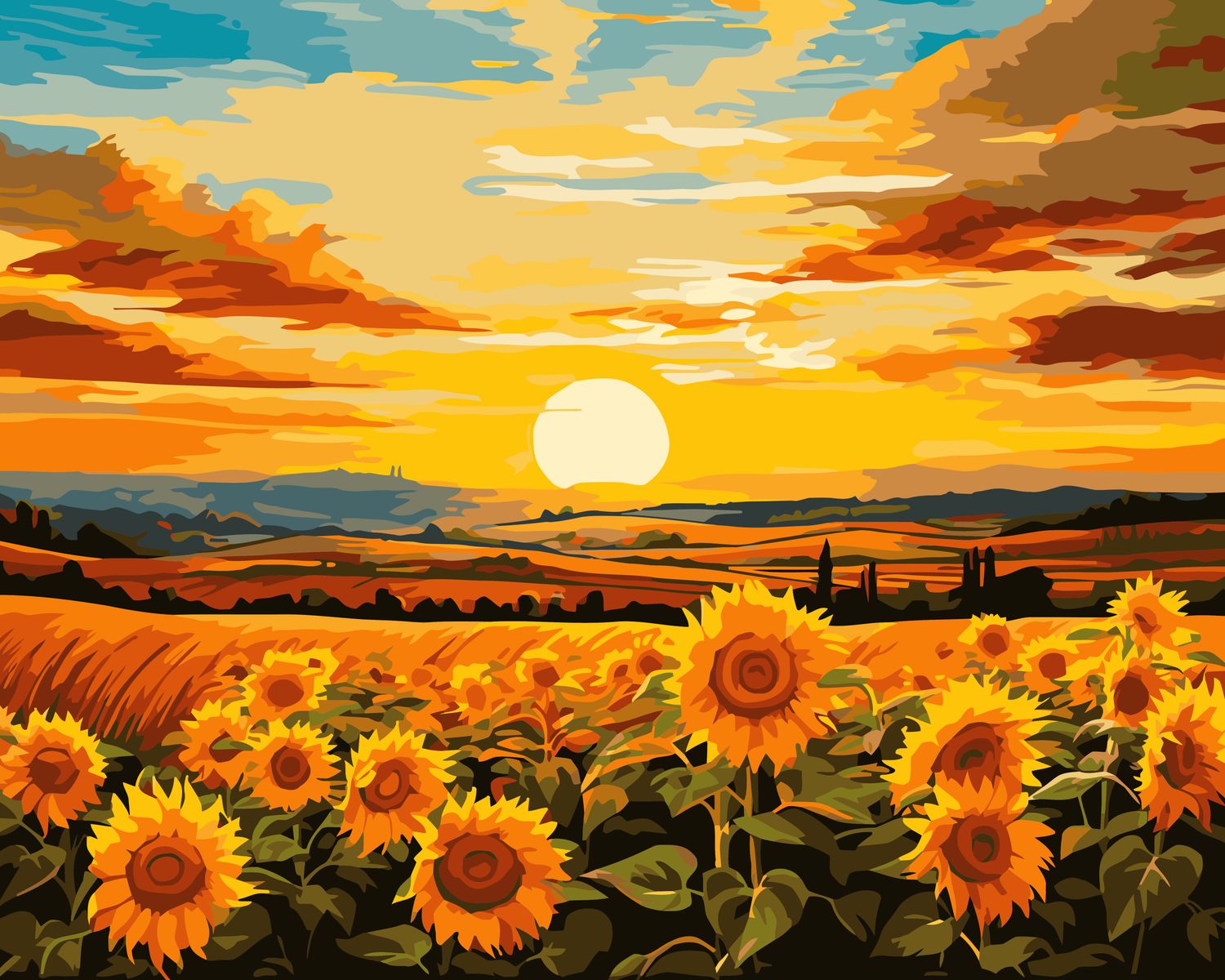 Sunlit Sunflower Valley