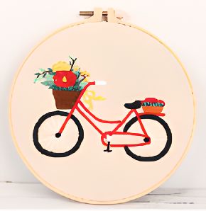 Floral Bicycle Embroidery Kit