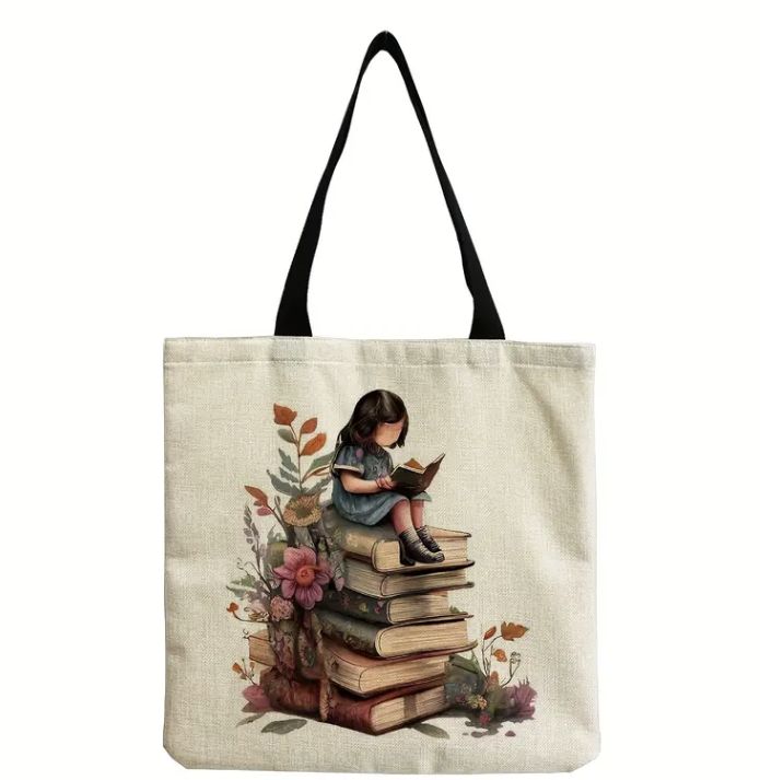 ​"Wise Girl" Linen Tote Bag