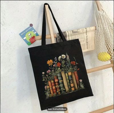 Books &amp; Blooms Canvas Tote Bag
