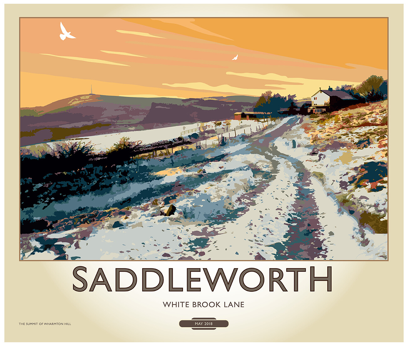 Fine Art Print Saddleworth - White Brook Lane