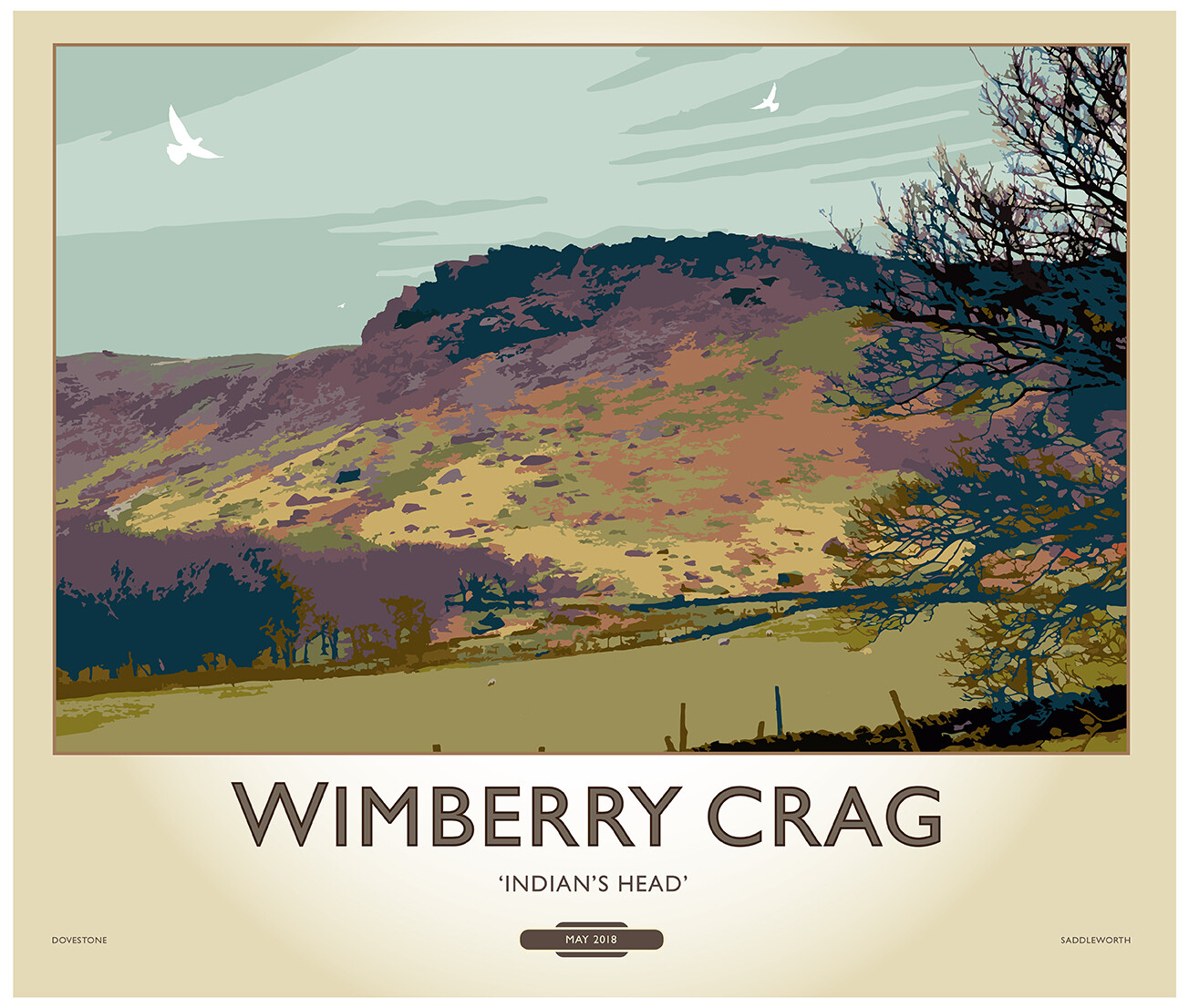 Fine Art Print Saddleworth - Wimberry Crag