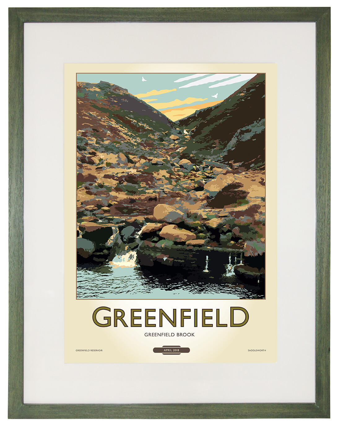 Framed Fine Art Print Saddleworth - Greenfield
