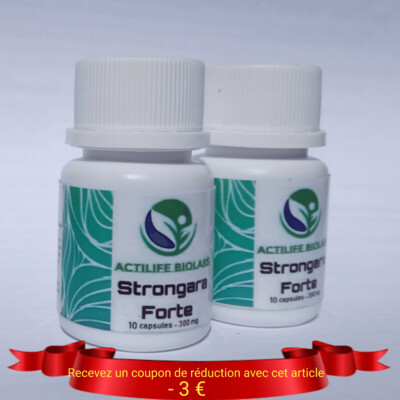 2 flacons de 10 gélules de 300 mg de Strongara Forte au prix de 38,95 € !