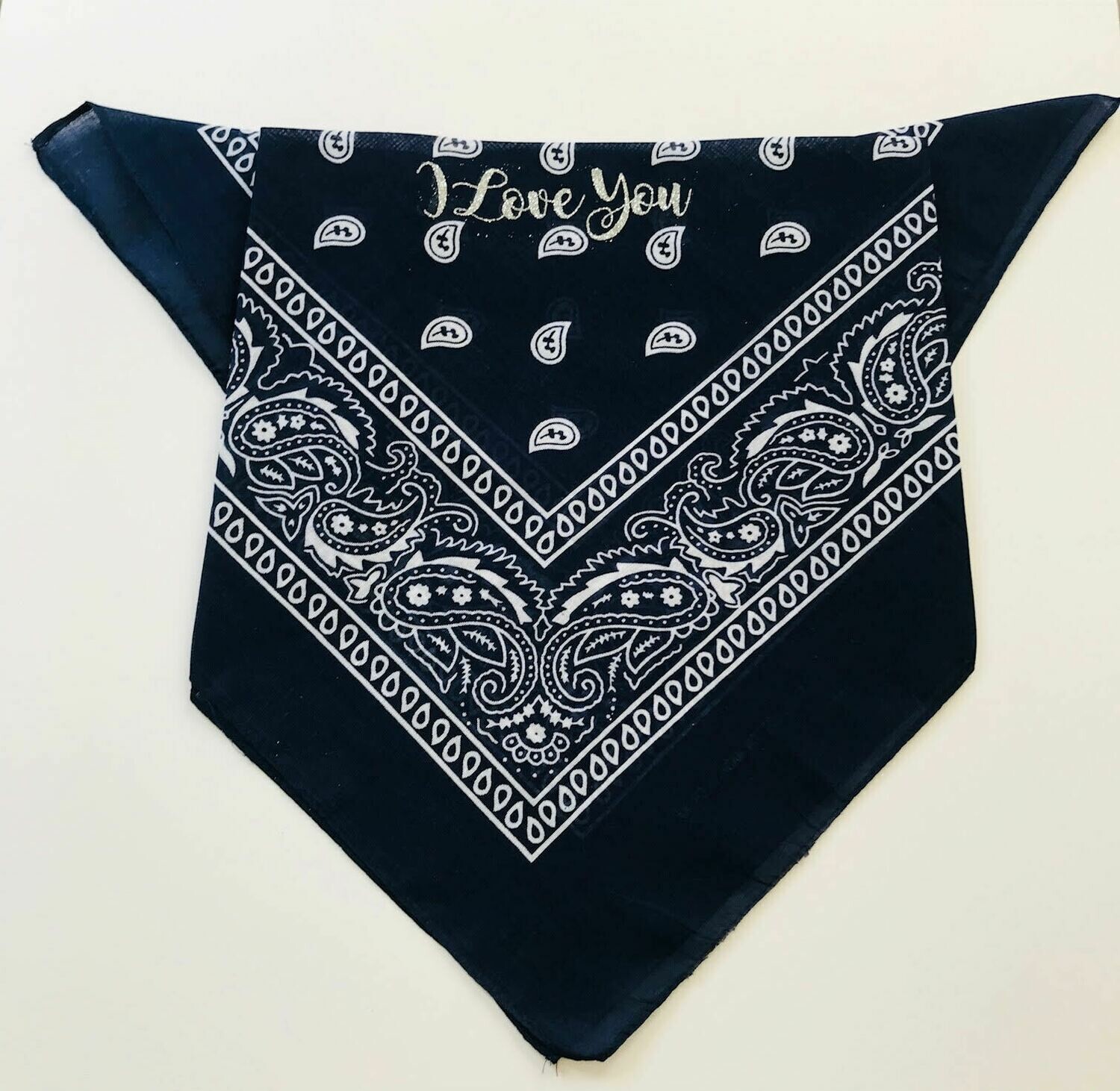 I Love You Navy Blue Face Covering