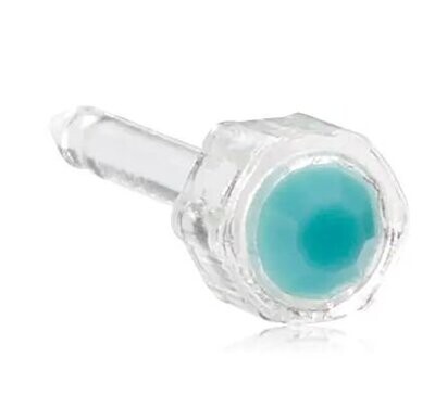 Blomdahl Medical Plastic Piercing Turquoise 10 Stück Packung steril
