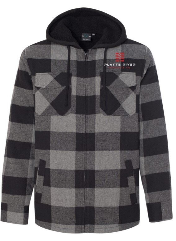 Burnside - Quilted Flannel Full Zip Hooded - SIZE M
