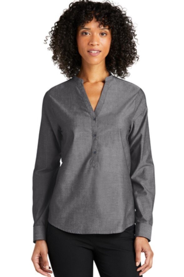 Port Authority® Ladies Long Sleeve Chambray Easy Care Shirt - XL