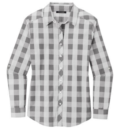 Port Authority Grey Buffalo Check Womens Size 3XL