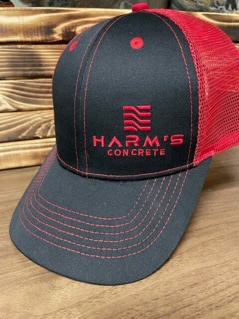 HARMS Black Cap with Red Mesh Back