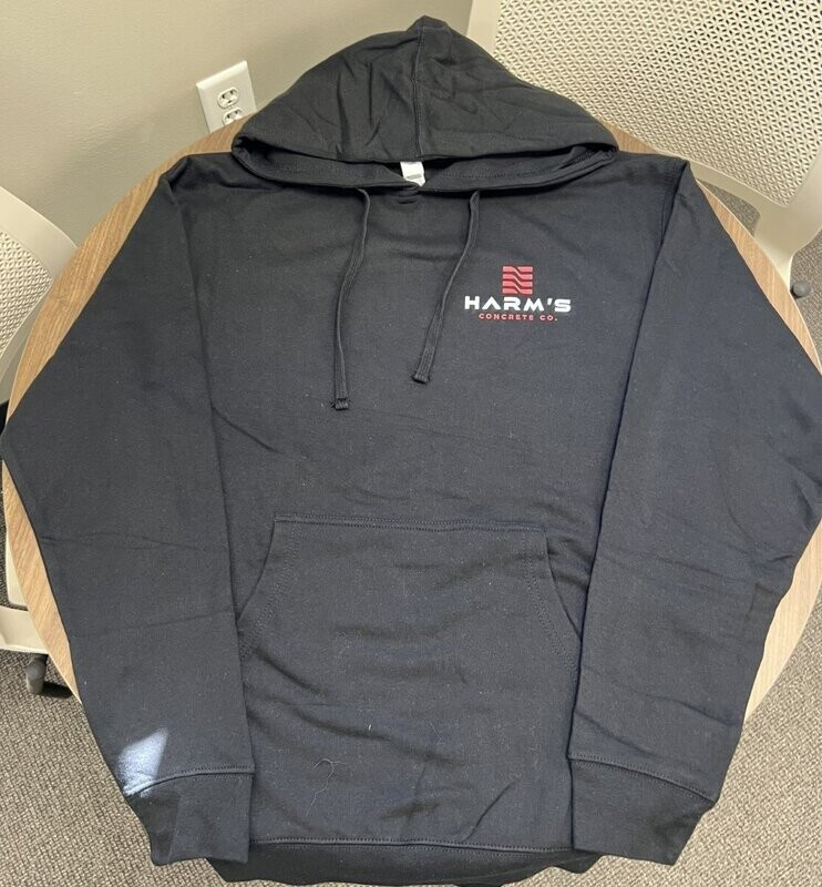 Harm's Black Midweight Hooded Sweatshirt