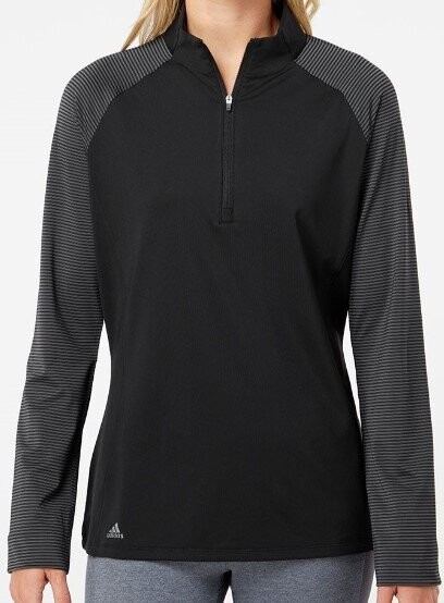 Adidas Shoulder Stripe Quarter-Zip Pullover LADIES