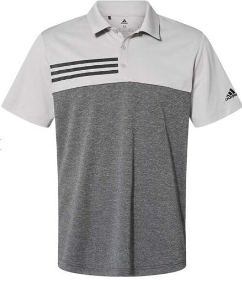 Adidas Heather Colorblocked 3-Stripes Polo