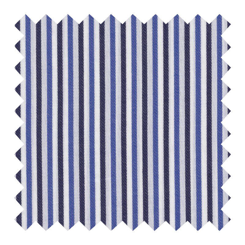 BLANCA CON RAYAS AZULES