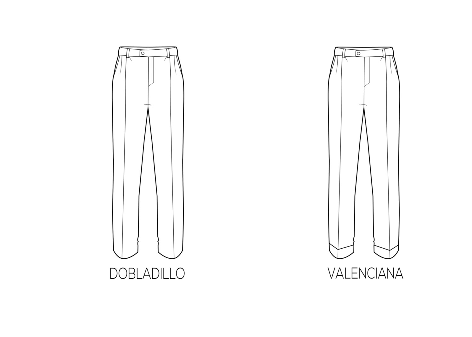 GRIS MEDIO, Dobladillo o valenciana: Dobladillo