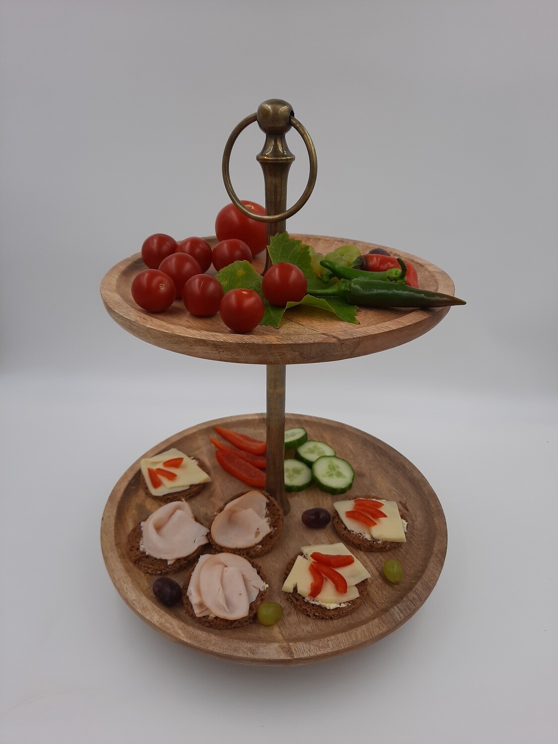 Dekorative zweistöckigen Etagere aus Holz