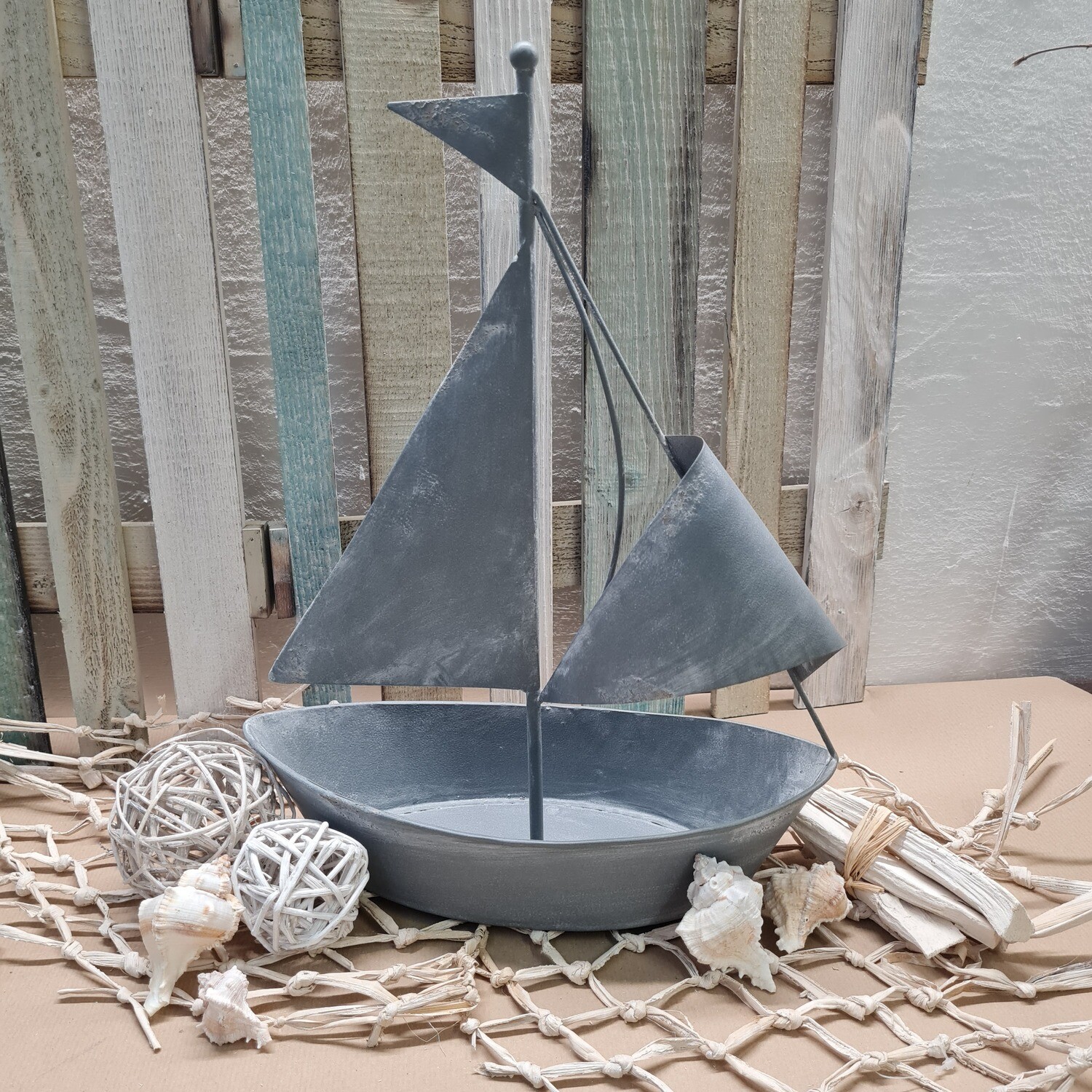 Eisen Segelboot maritime Dekoration im Shabby oder Vintage- Look