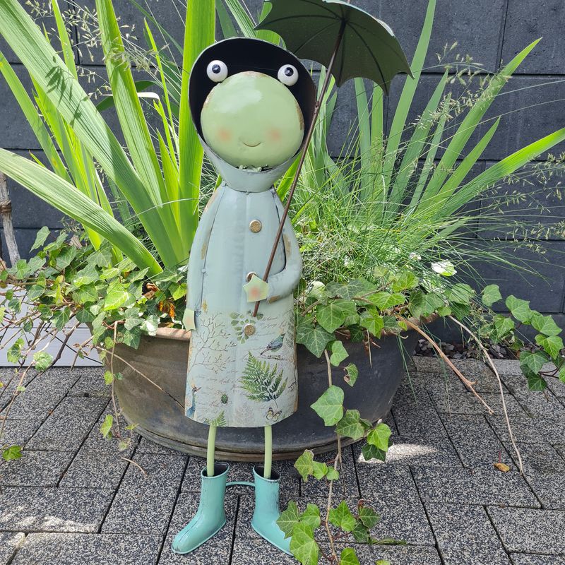 Eisen -Gartendeko große Froschdame Lore