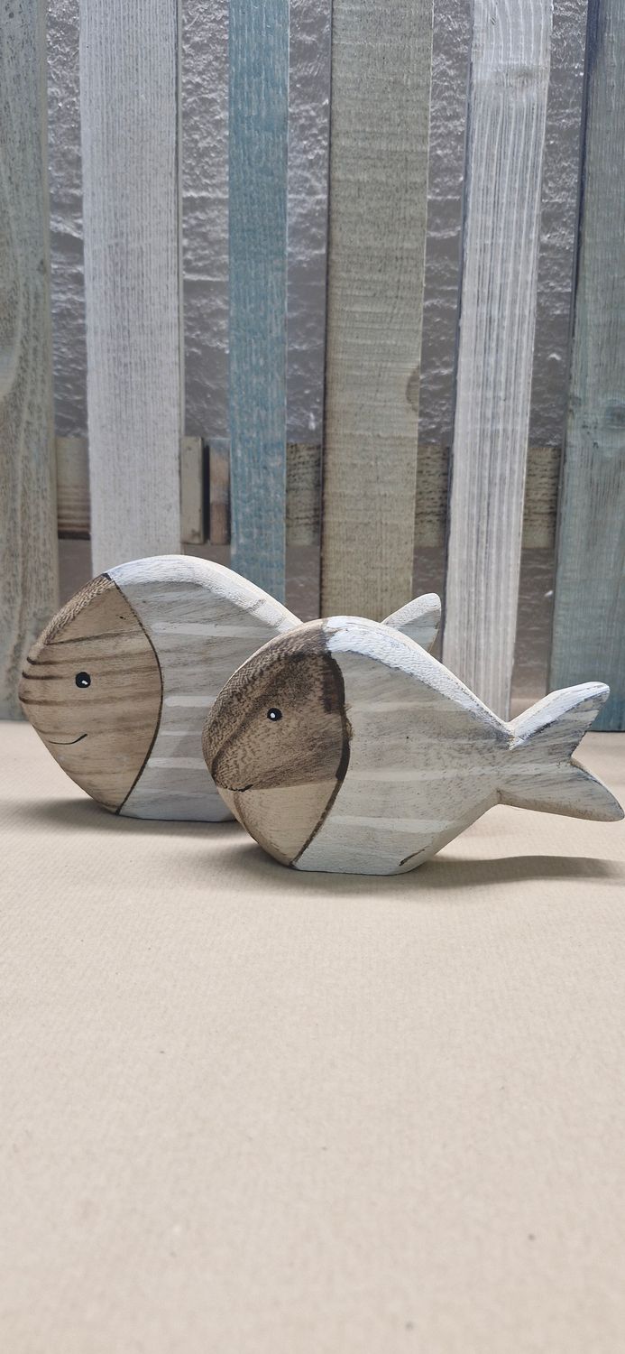 Maritimes Holzfisch Duo Ari und Ira