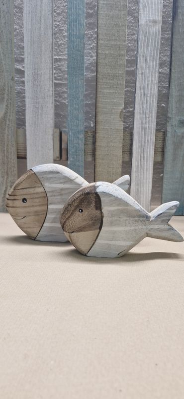 Maritimes Holzfisch Duo Ari und Ira