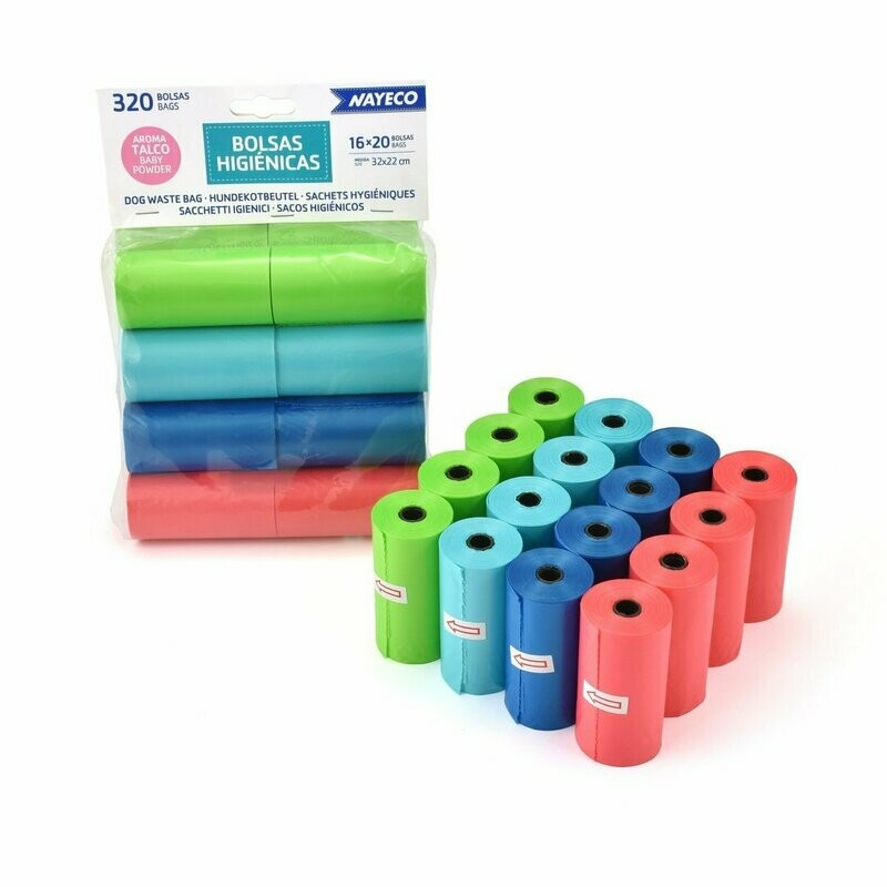 Bolsas Higienicas 16 Rollos Perfumados Colores Surtidos - Nayeco