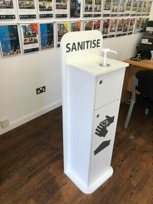 Sanitiser Unit Free Standing – including x2 lockable cupboards