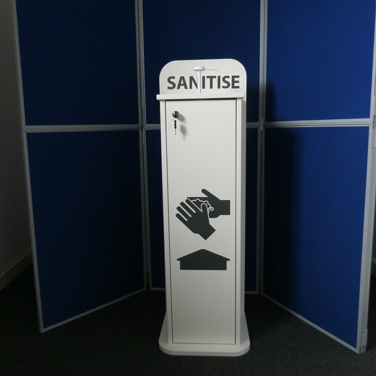 Sanitiser Unit Free Standing – including x1 lockable cupboards