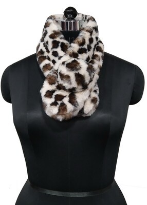 fur neck collar printed