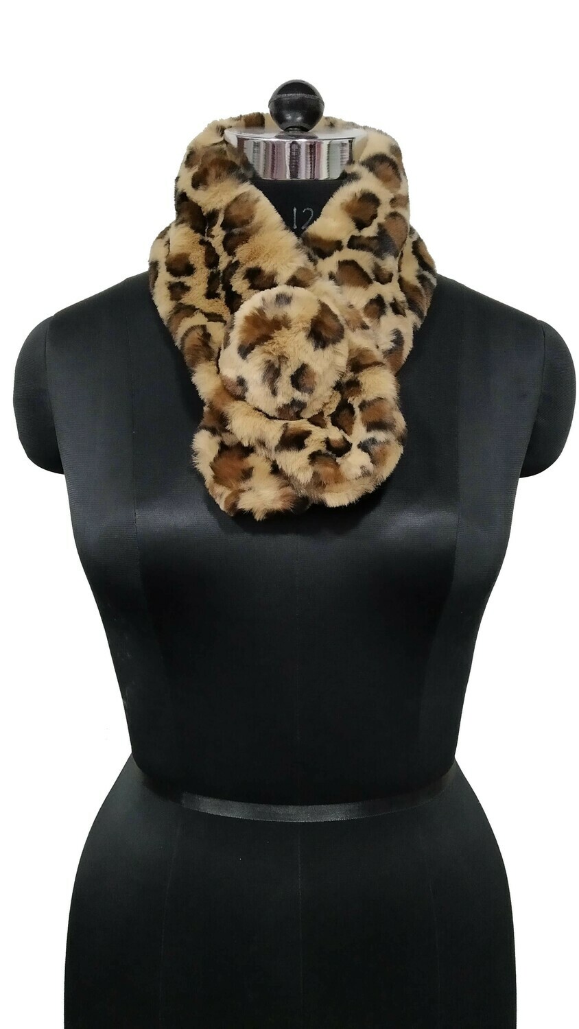 fur neck collar printed