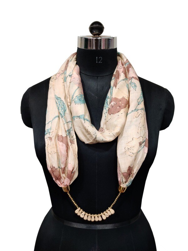 scarves adorned with jewellery