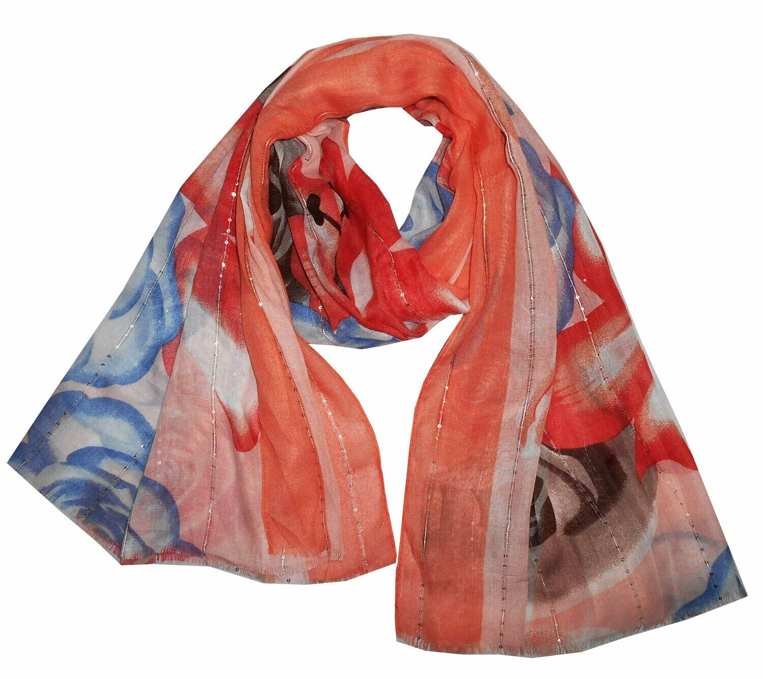 Printed Large scarves in sequins fabric