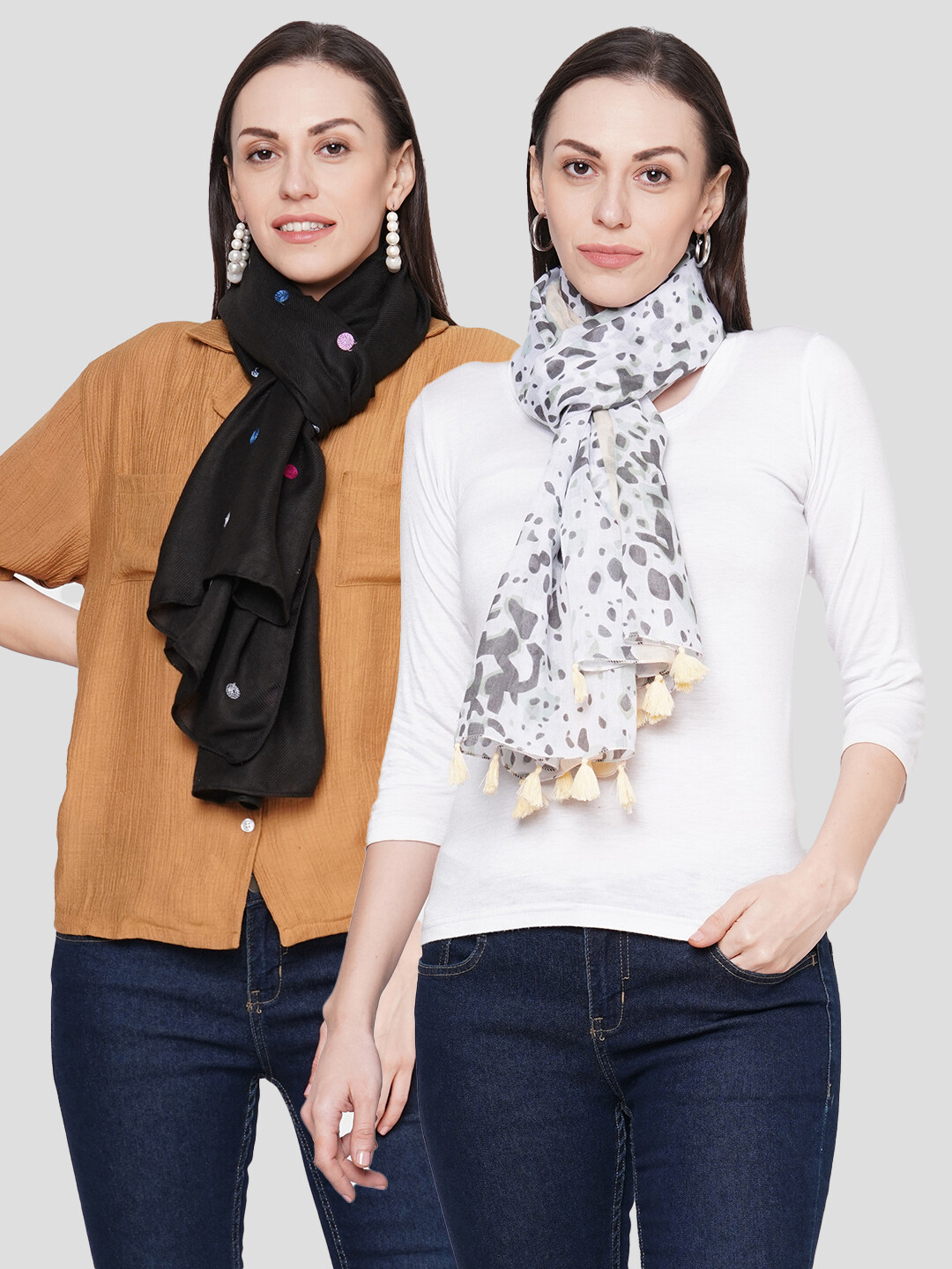 Printed Large Scarves in Combo offer