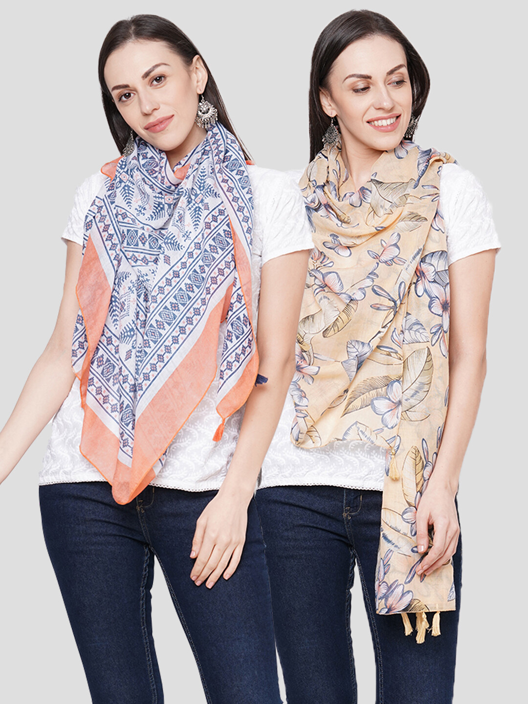 Printed Large Scarves in Combo offer
