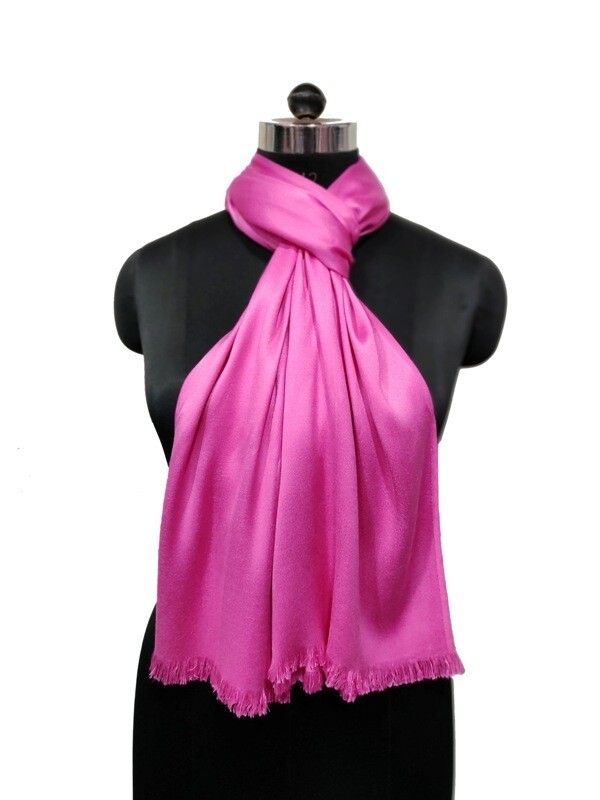 Super soft Satin Scarf with raw fringes