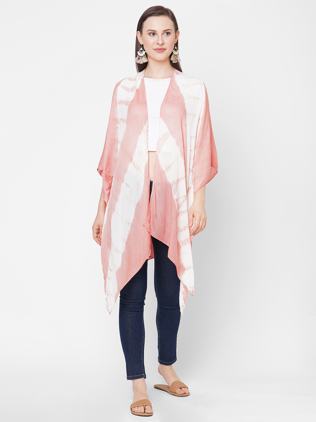 Get Wrapped Elegant Tie-Dye Kimono Free Size