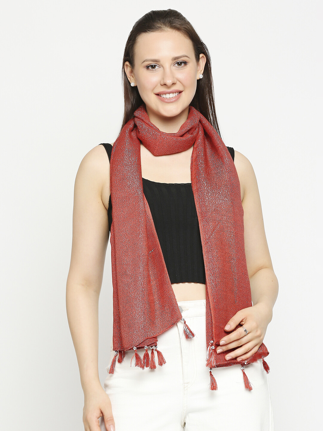 solid dyed lurex scarf