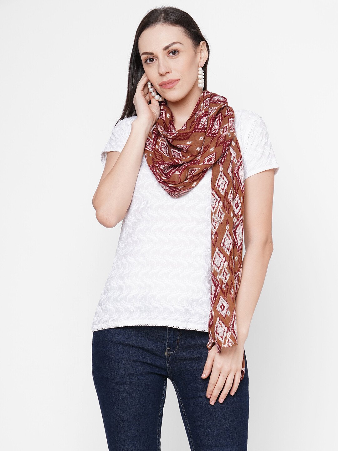 printed Scarves with Dobby Border