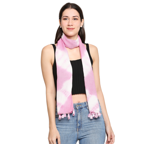 Tie-Dye Scarves in Rayon fabric with tassels.