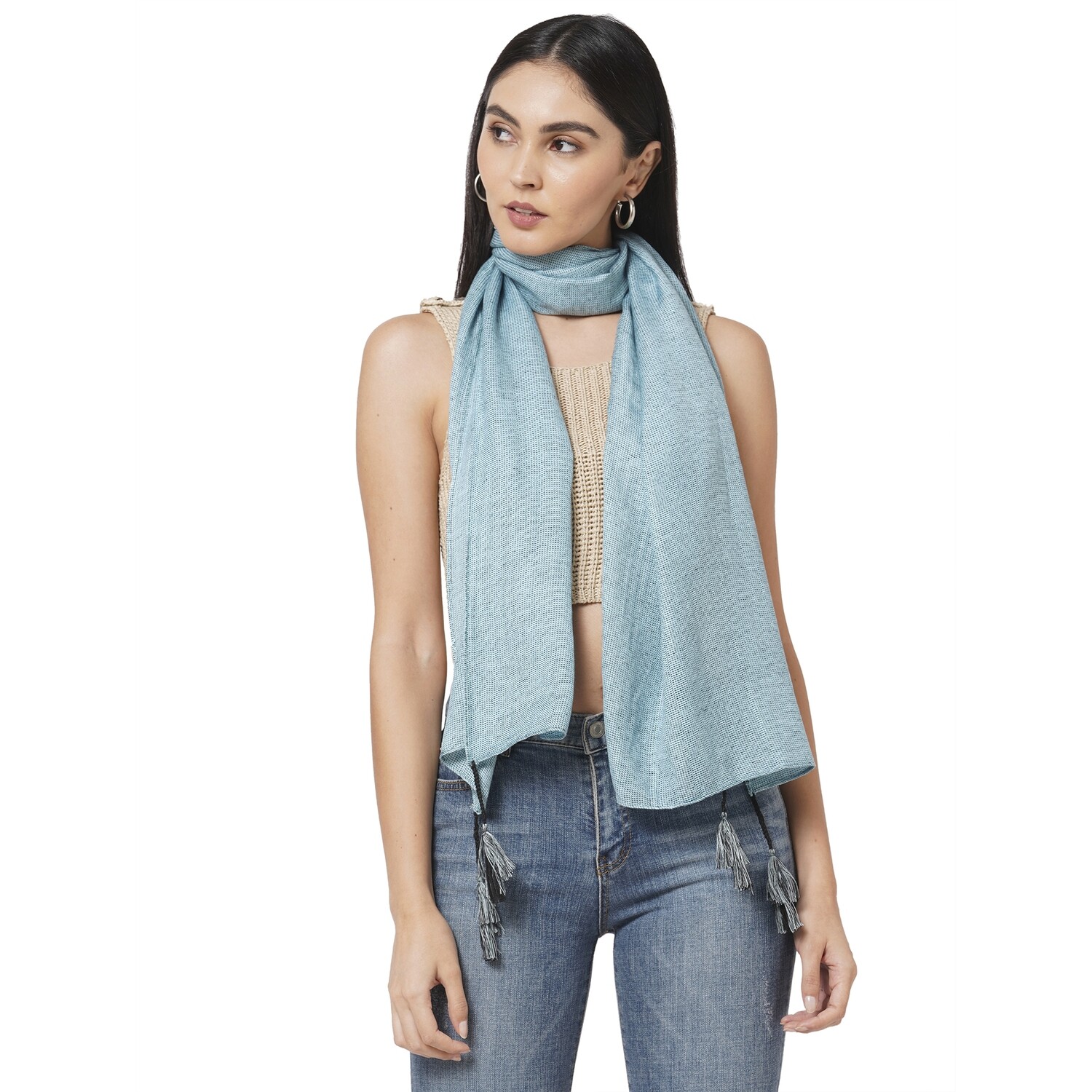 solid color plain mid size scarves