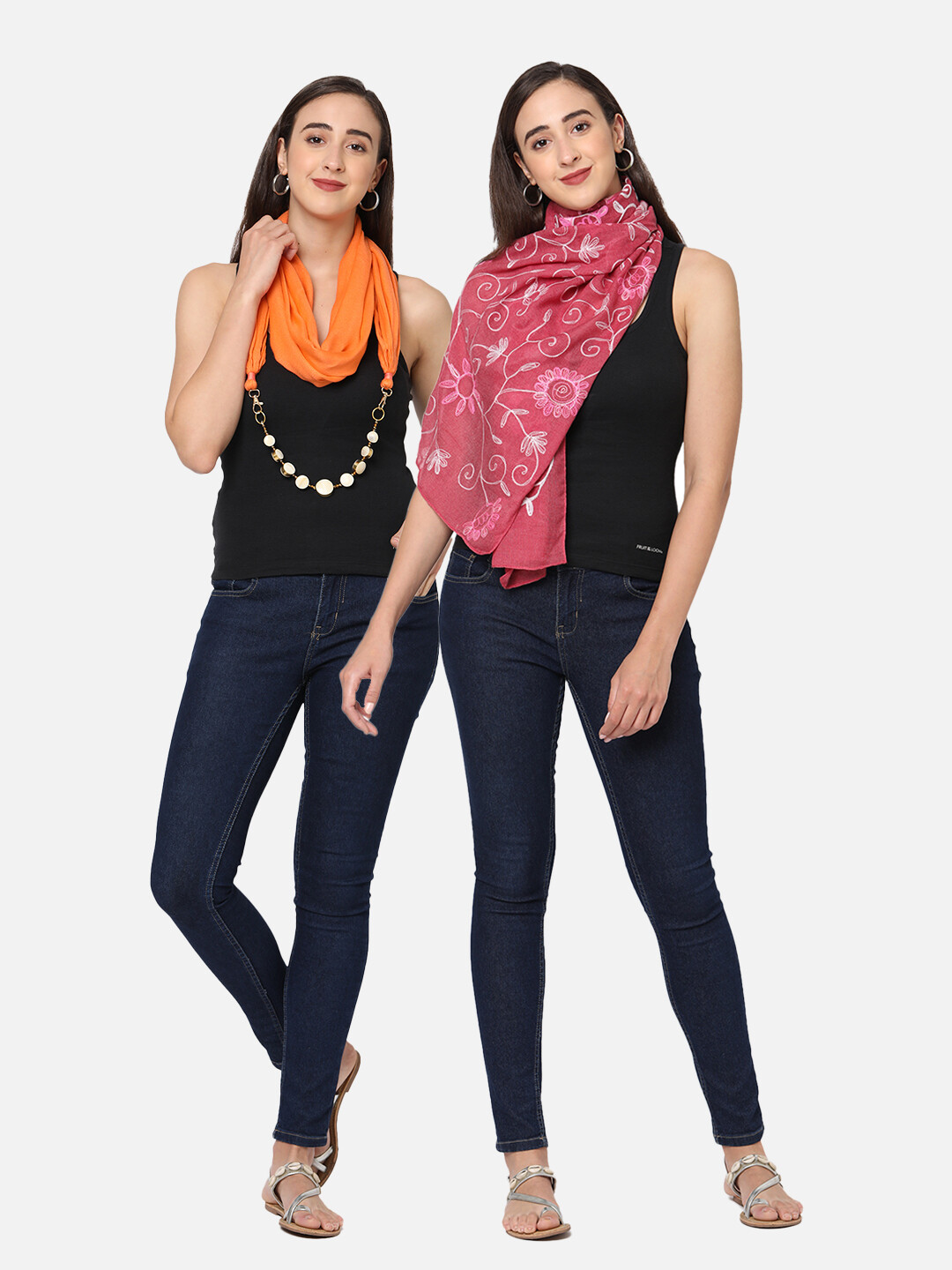 combo offer on Jewelled Scarf & Embroidered Scarves